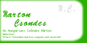 marton csondes business card