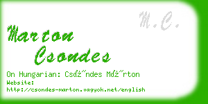 marton csondes business card